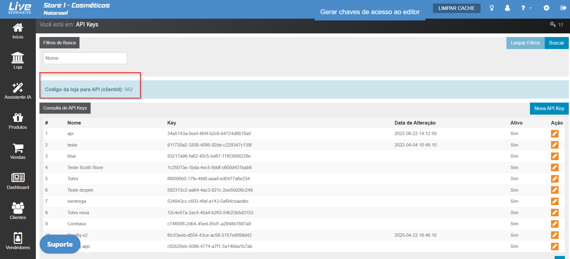Como configurar a Live eCommerce ?