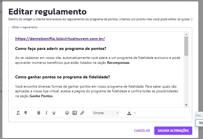 Como editar regulamento