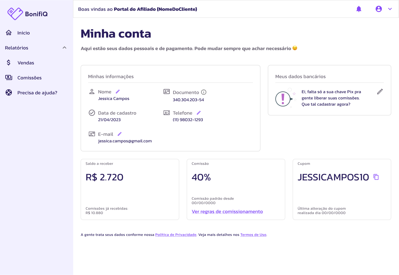 Portal dos afiliados