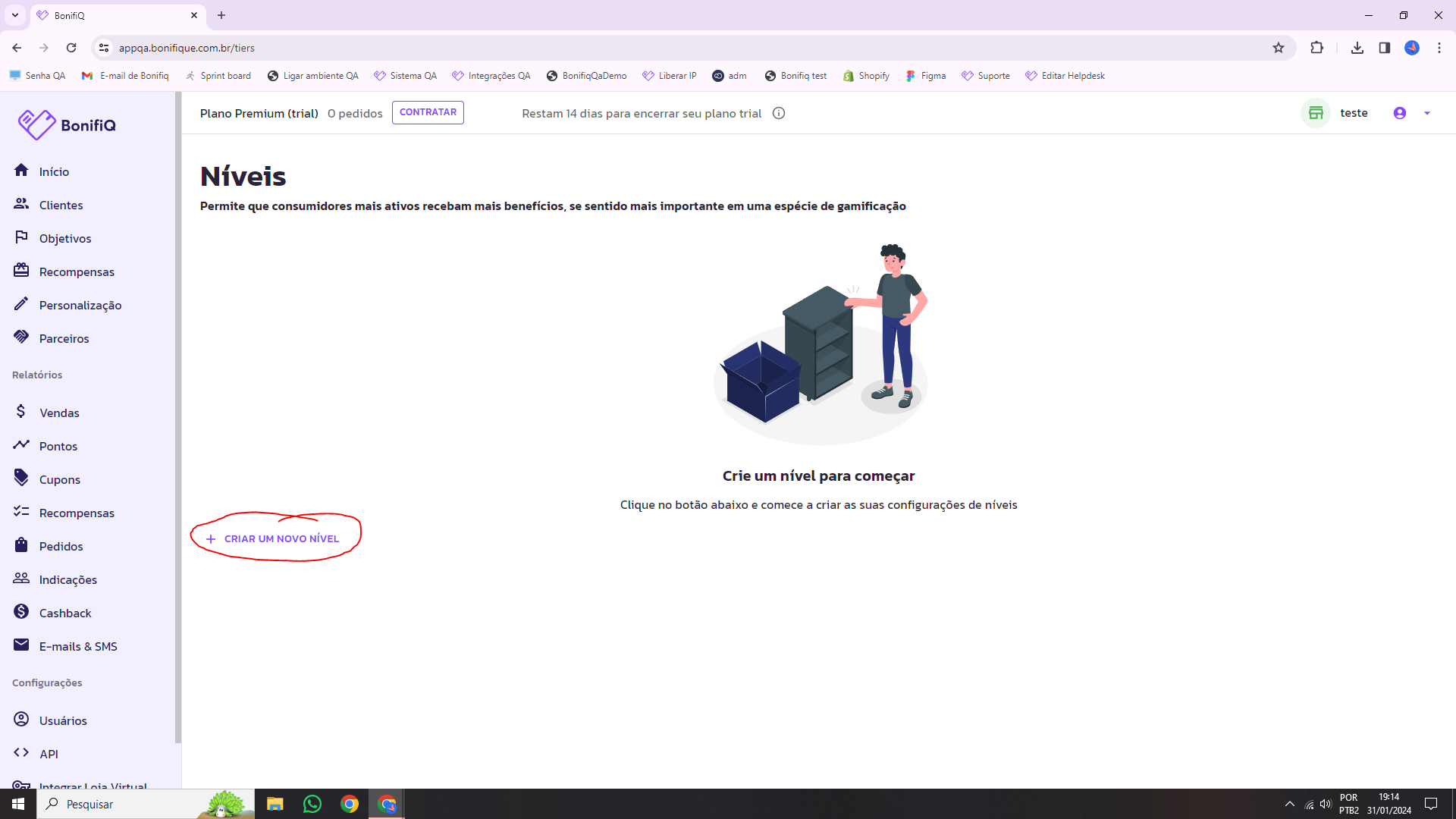 Criar Novo Nível