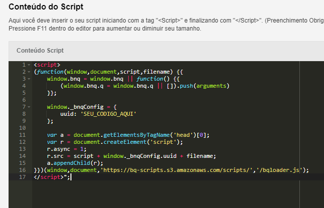 Instalar script BonifiQ