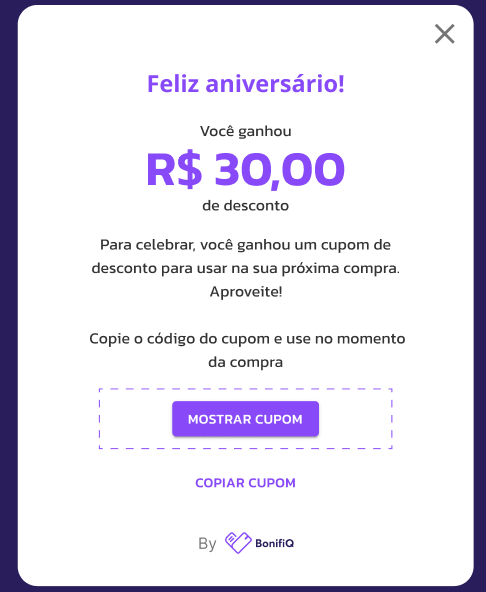 Cupom de Aniversário
