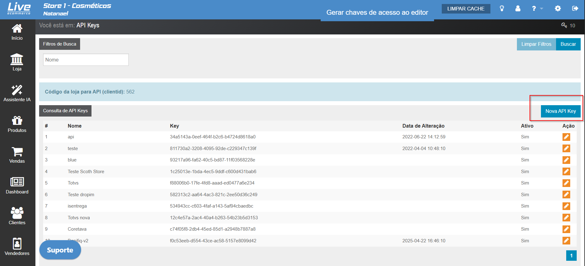 Como configurar a Live eCommerce ?