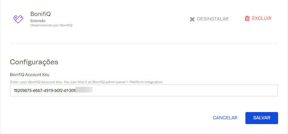 VTEX - Configurar App BonifiQ