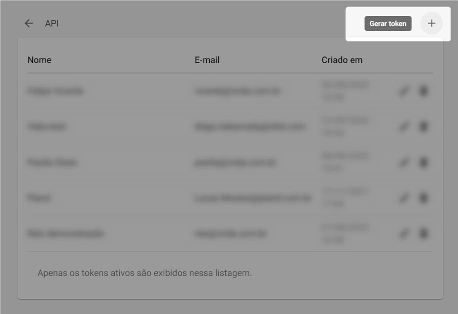 Criar credenciais para VNDA