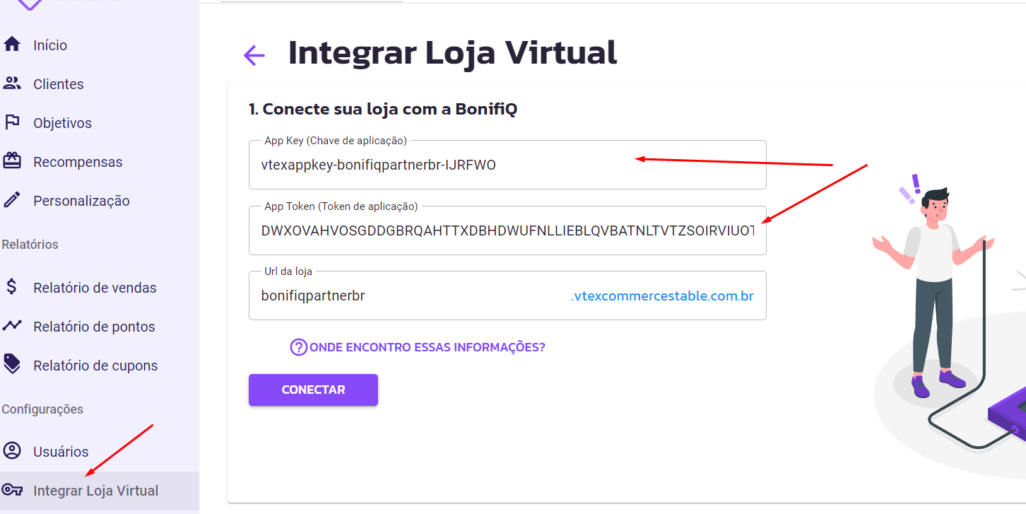 Configuração de chaves de Api na VTEX