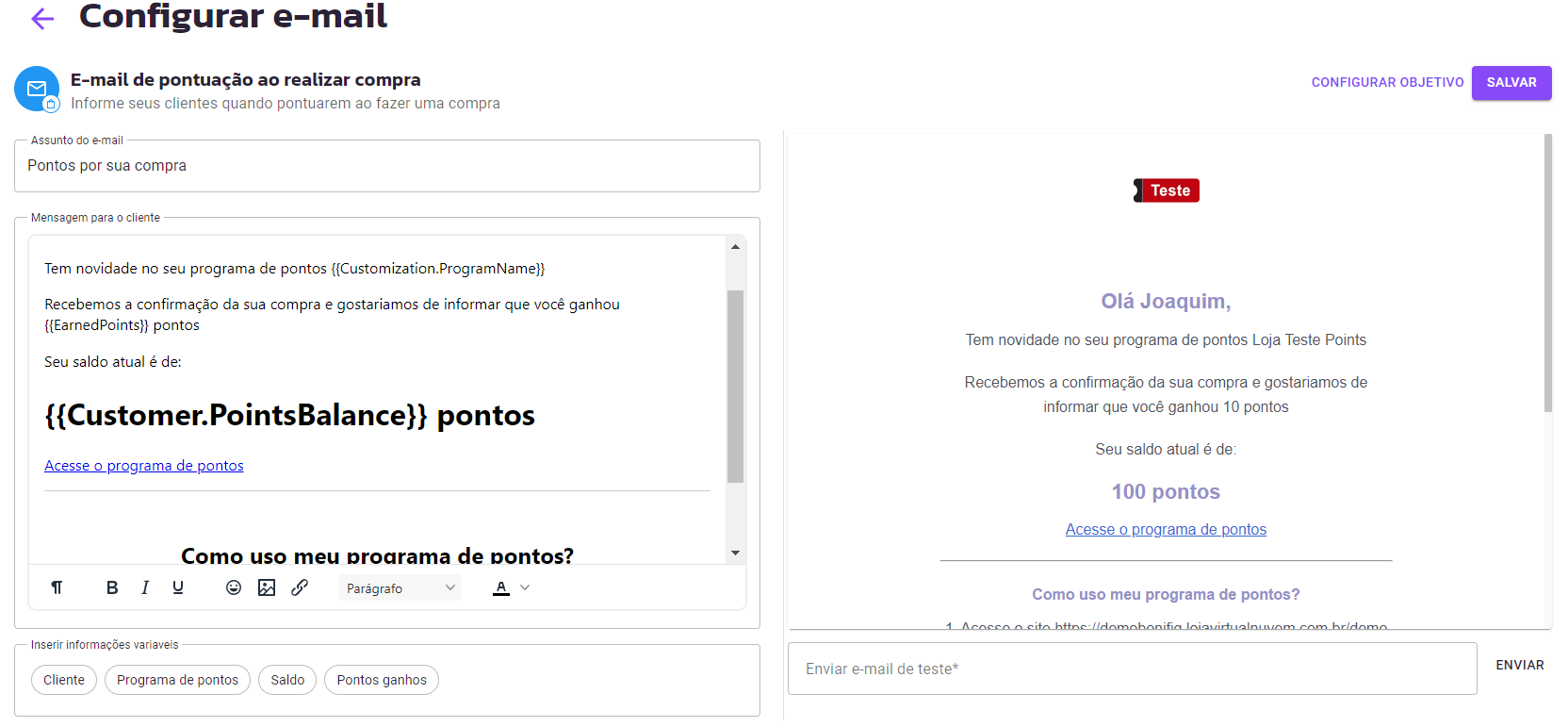 Personalização - E-mails