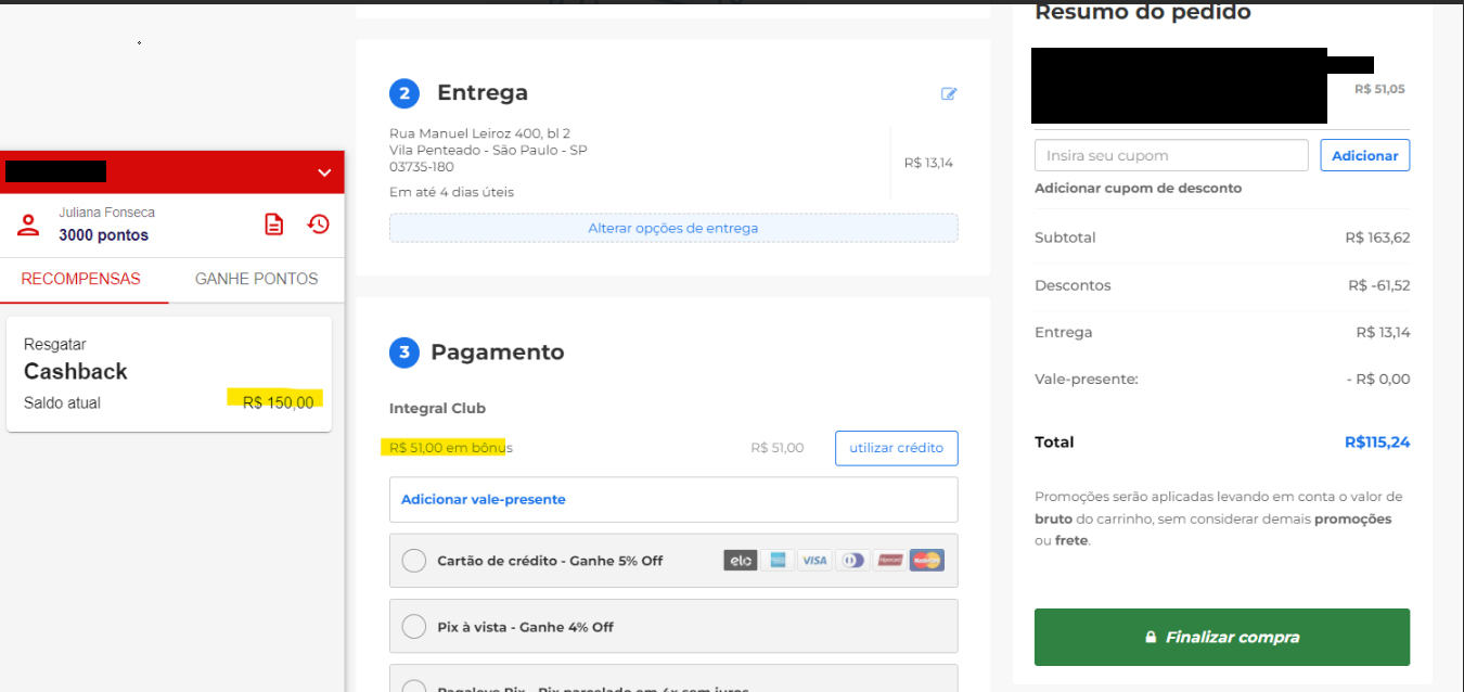Cashback na VTEX