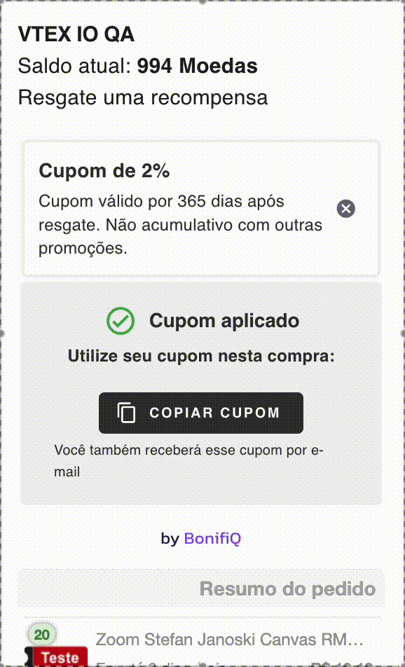 Integrar App com Cashback na VTEX
