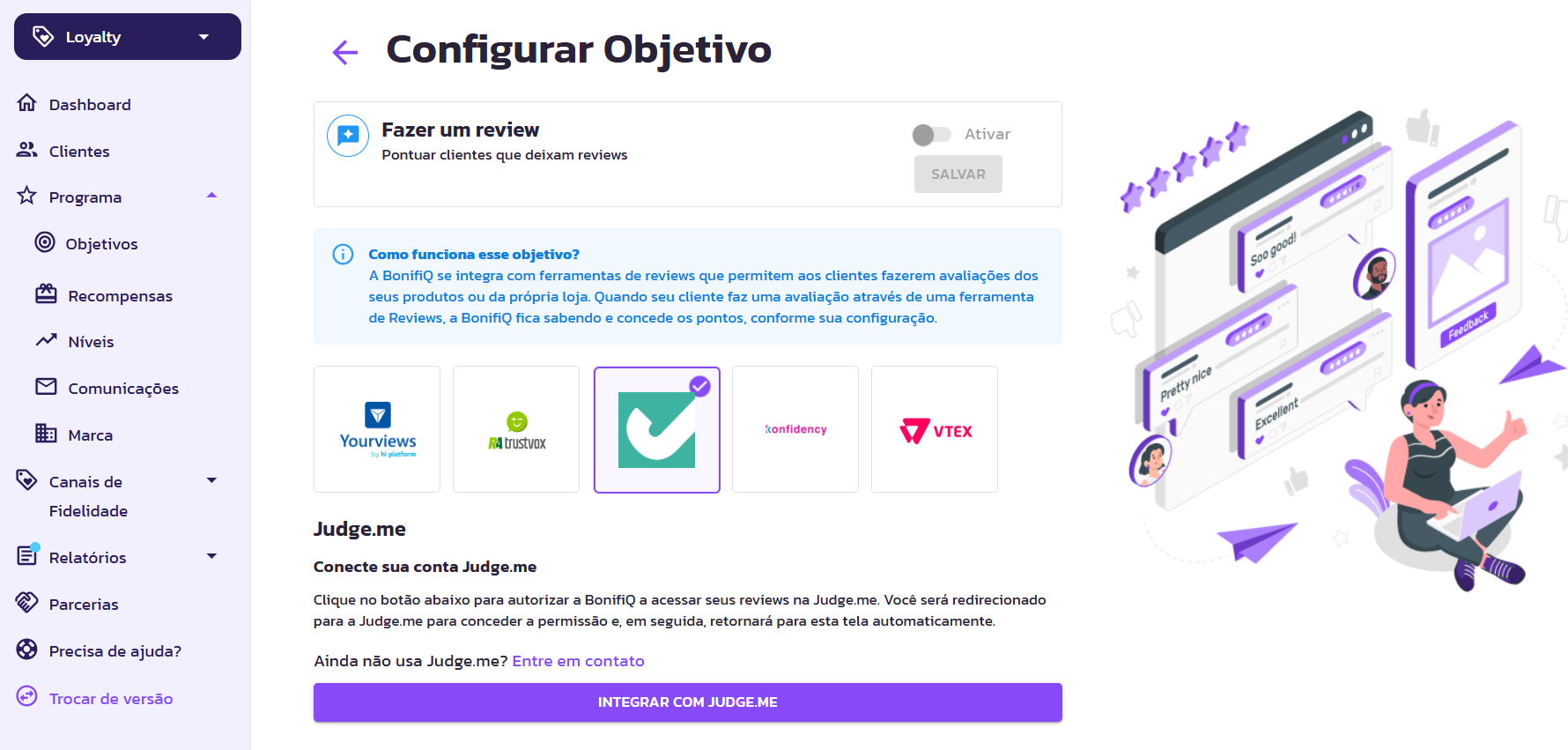 Como integrar com a minha plataforma de review?