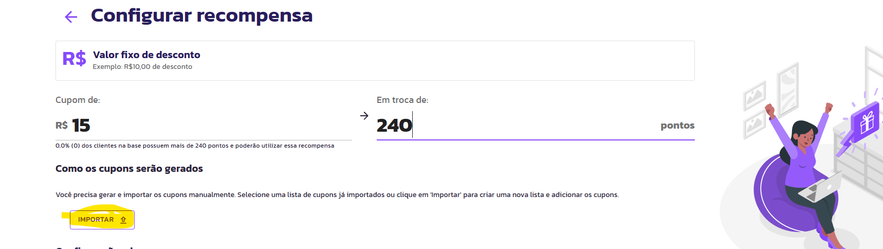 Gerar cupons em lote