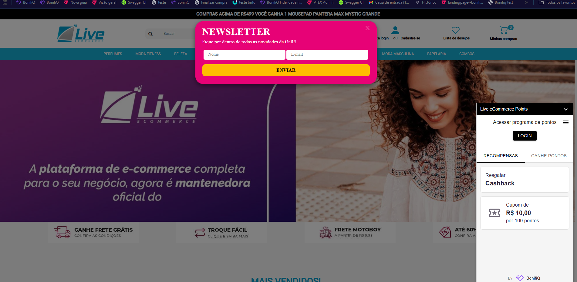 Como instalar widget na Live eCommerce