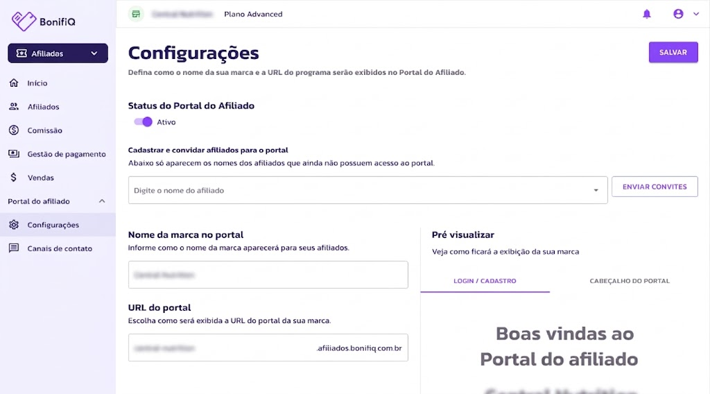 Portal dos afiliados
