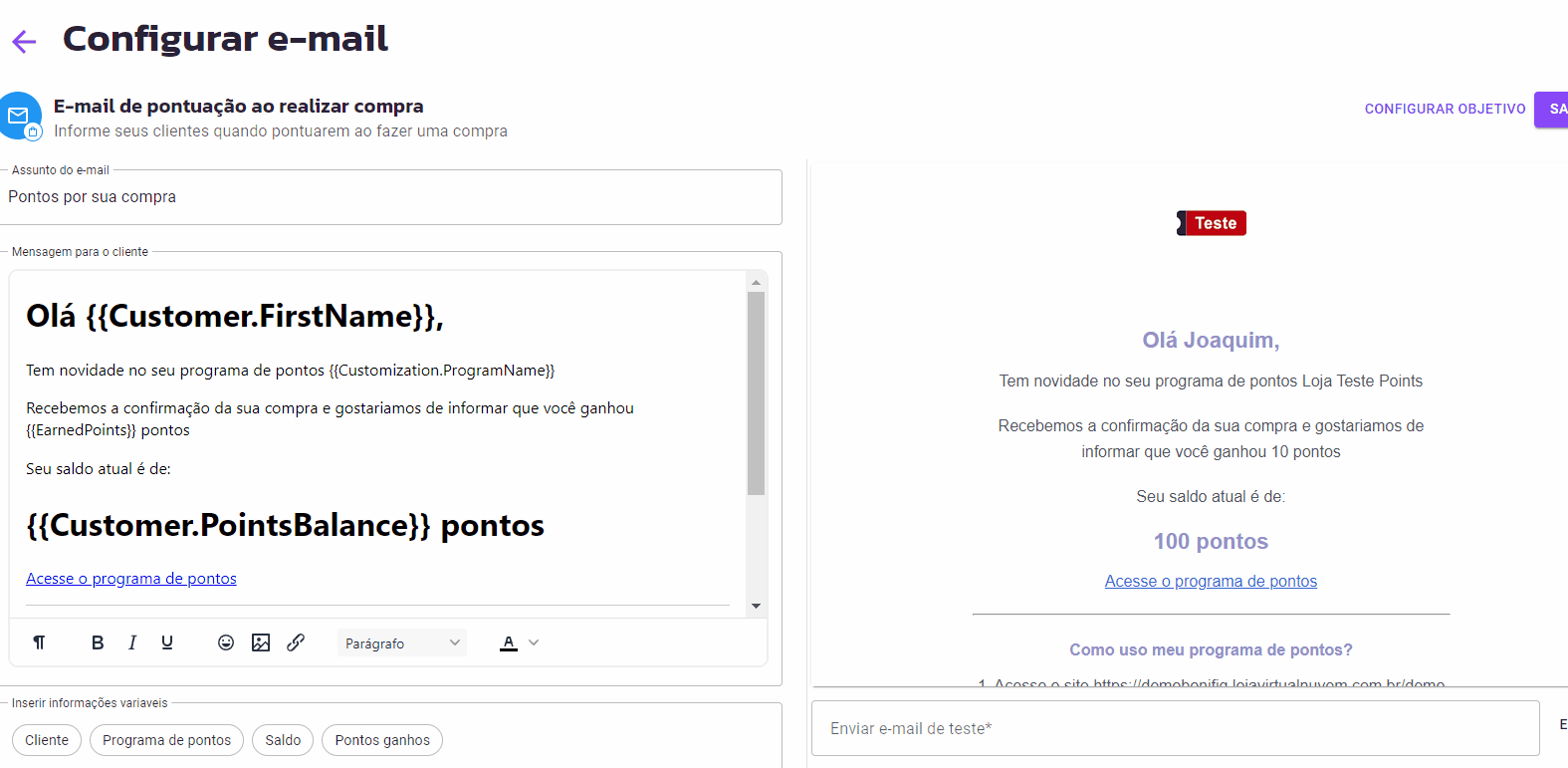 Personalização - E-mails