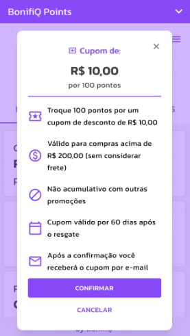 Melhorias no Widget da BonifiQ