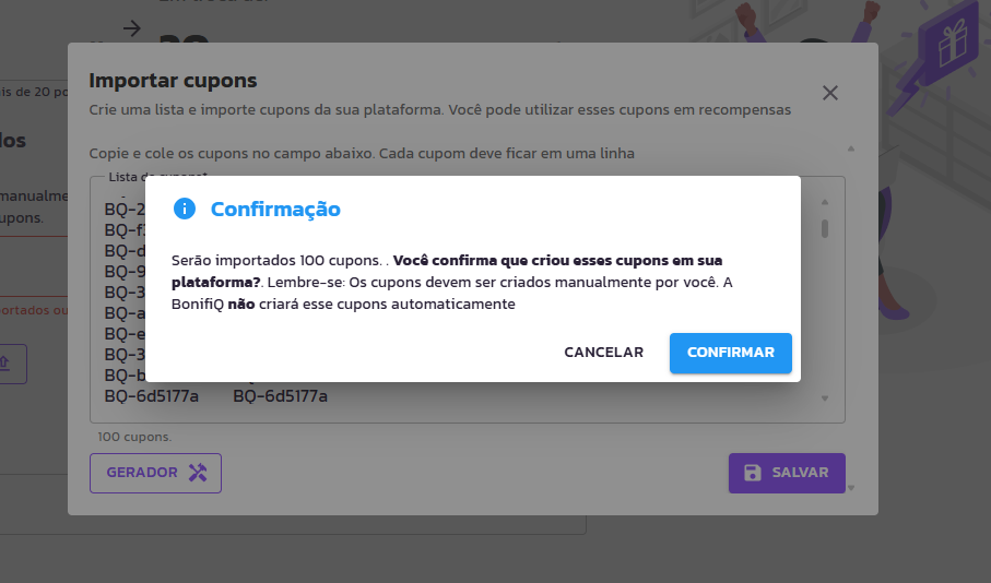 Como importar cupons da Linx