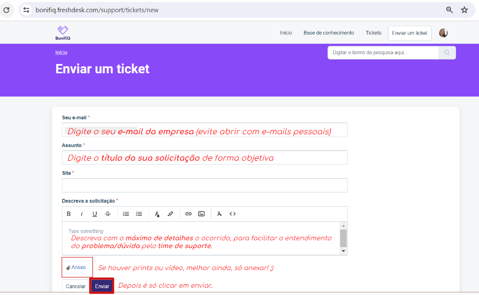 Como abrir um Ticket?