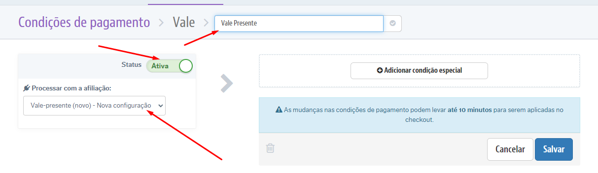 Habilitar Vale Presente