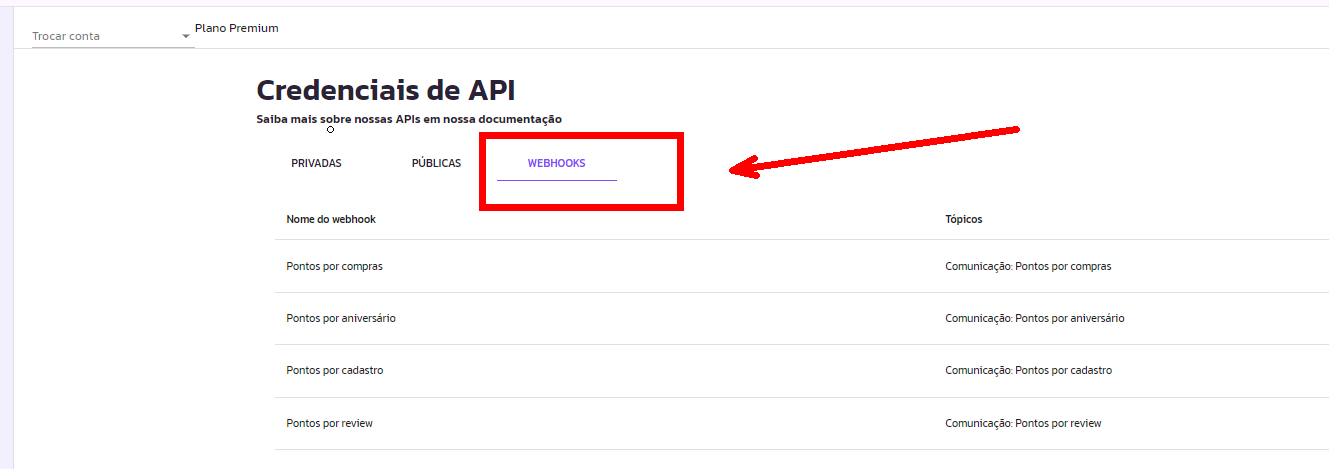 Acompanhar API - Webhooks