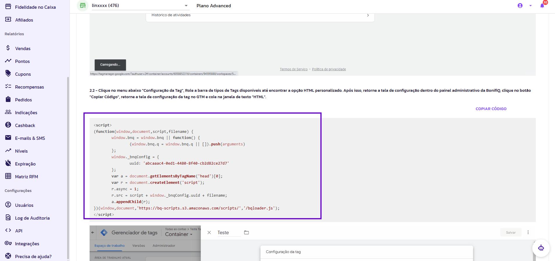 Como instalar o widget na Linx Commerce