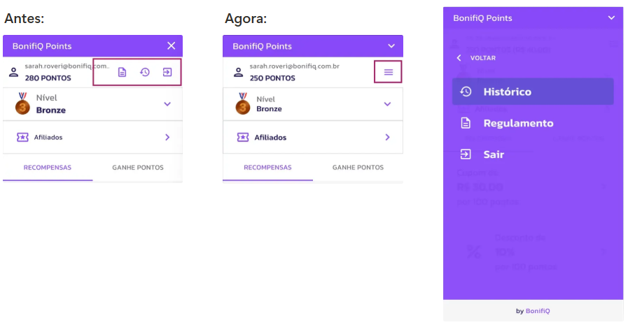 Melhorias no Widget da BonifiQ