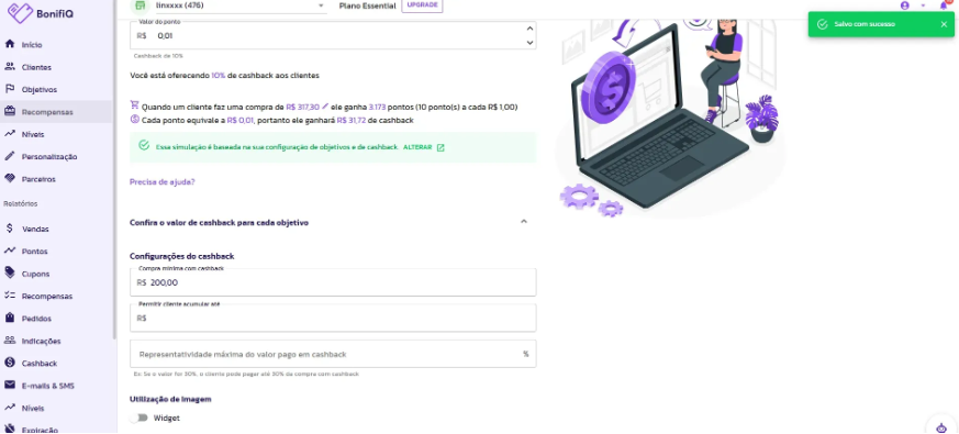 Como funciona o cashback no checkout da Linx Commerce
