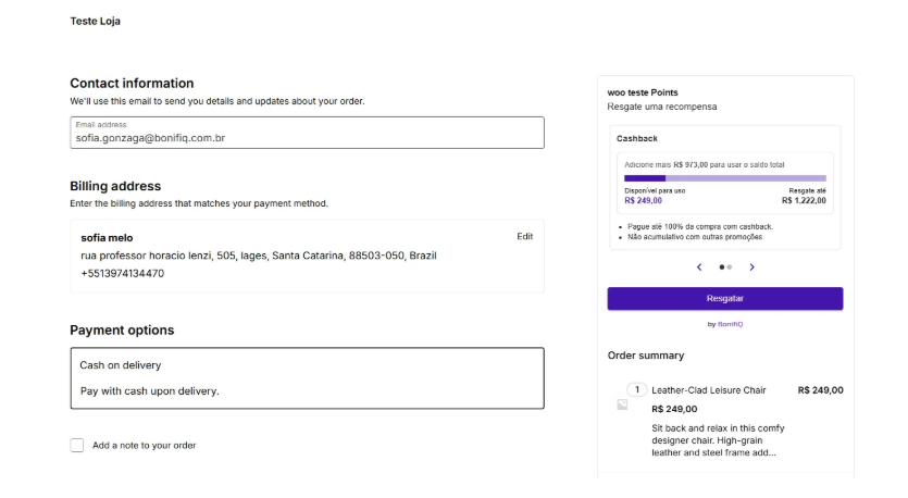 Como configurar o resgate no checkout da WooCommerce