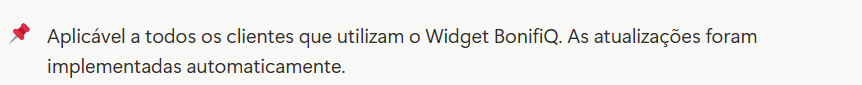 Melhorias no Widget da BonifiQ