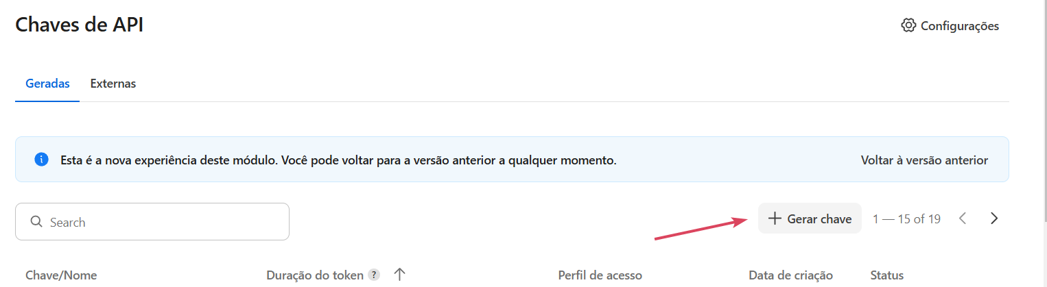 Configuração de chaves de Api na VTEX