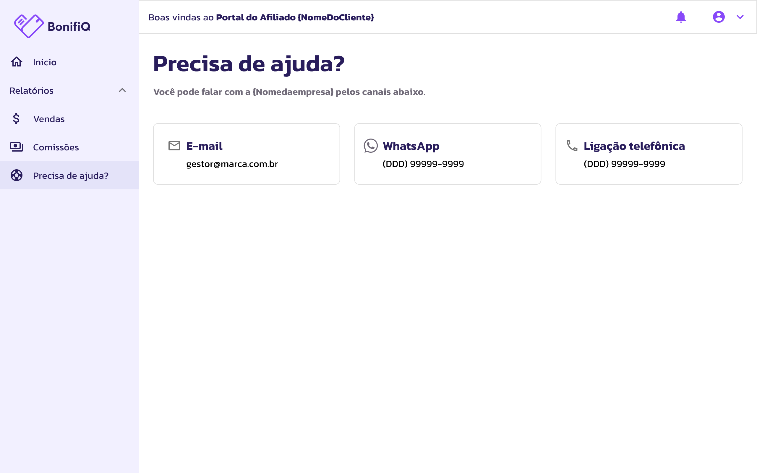 Portal dos afiliados