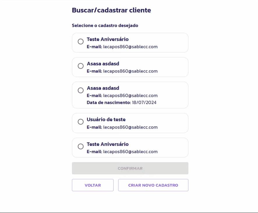 Cadastro, busca e edição de clientes